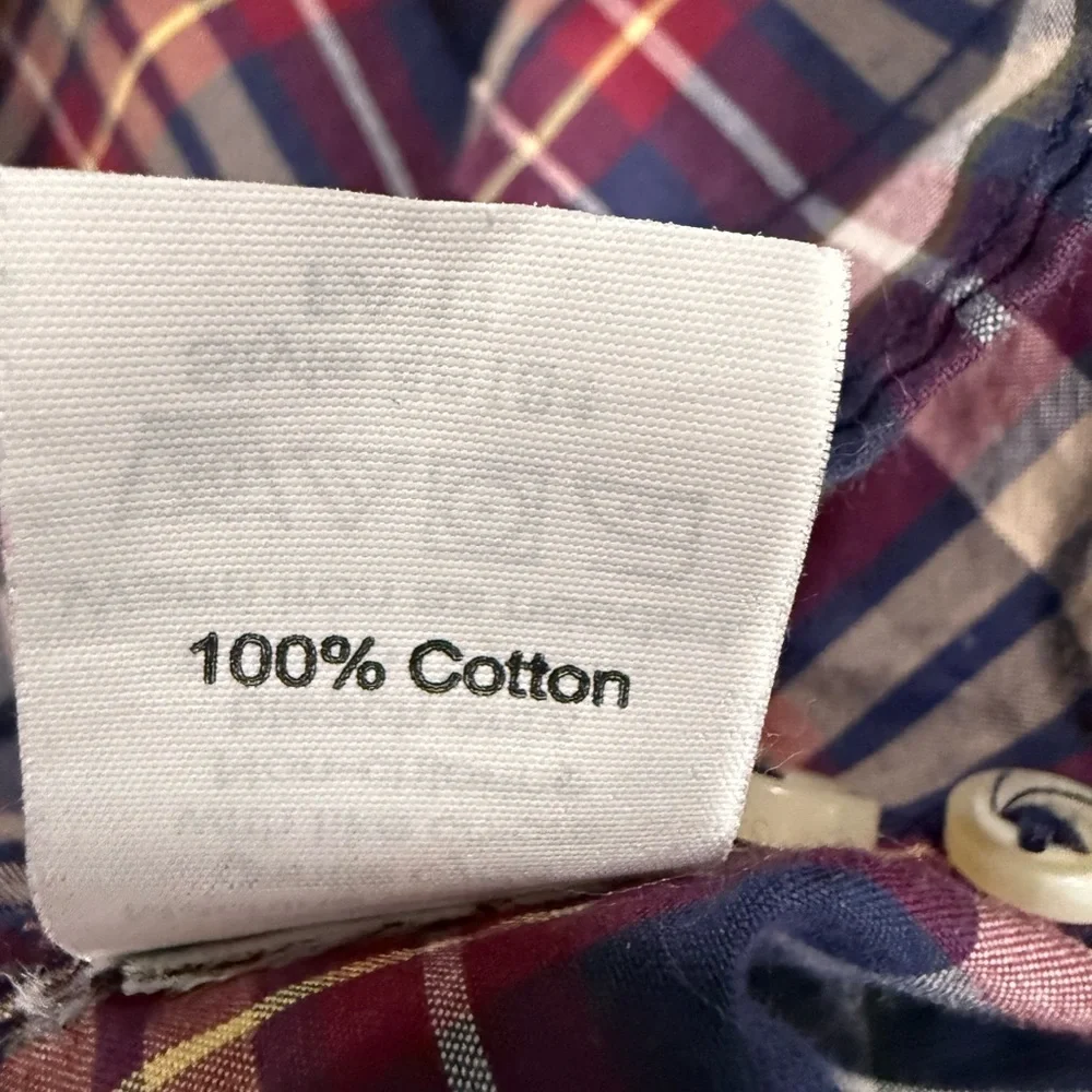 J. Crew Navy and Red Checkered Shirt